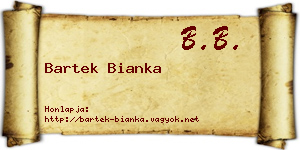 Bartek Bianka névjegykártya